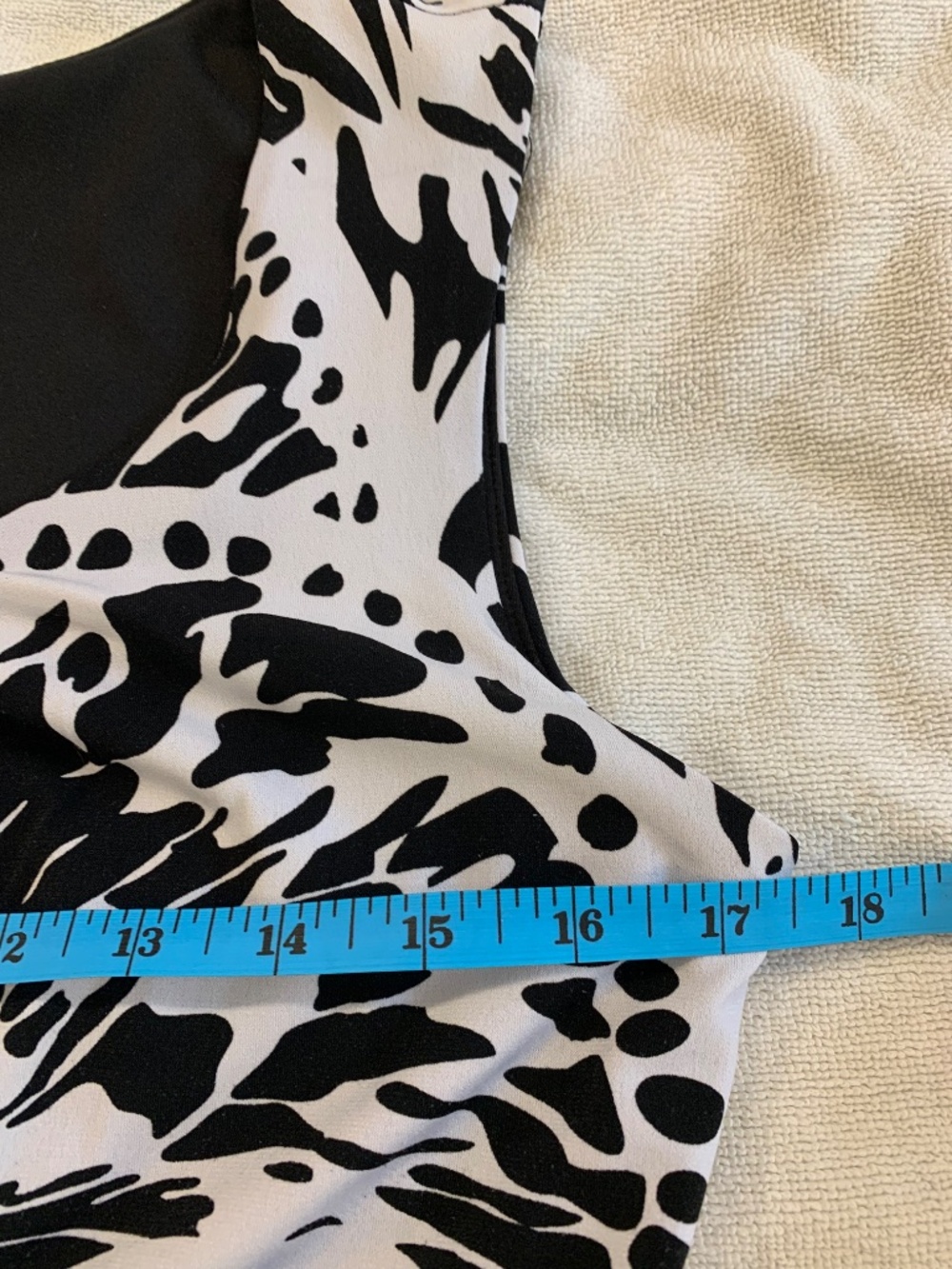 Tribal Black & White Abstract Print Dress Midi Fit & Flare Stretchy M - Picture 7 of 9